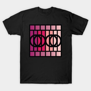 “Dimensional Rings” - V.5 Red - (Geometric Art) (Dimensions) - Doc Labs T-Shirt